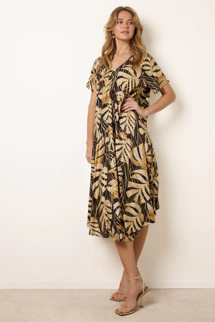 Topical Print Kimono Style Oversized Dress CC2727BV003