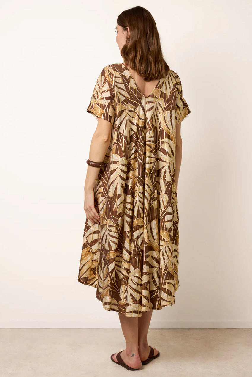 Topical Print Kimono Style Oversized Dress CC2727BV030