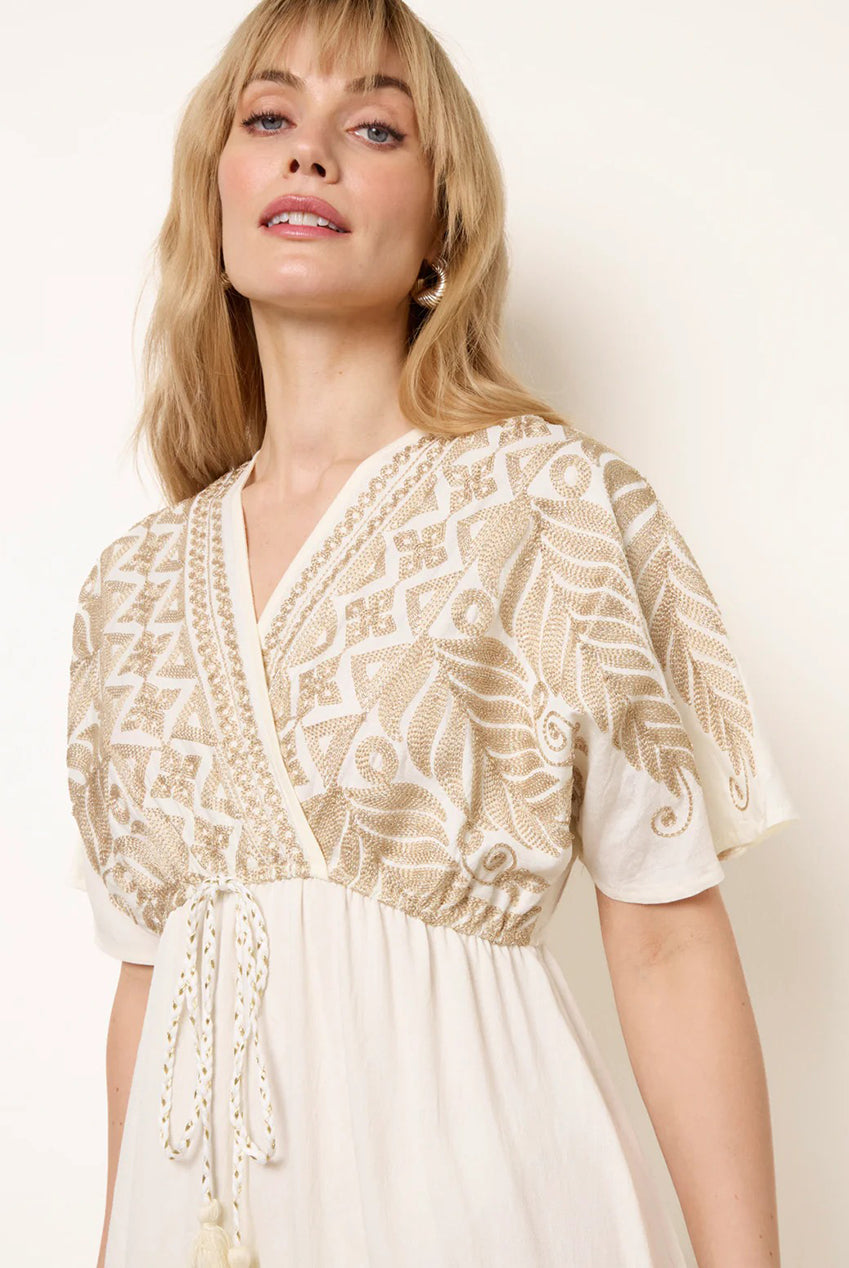 Metallic Embroidered Maxi Dress CC2729BV006