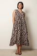 Animal Print V Neck Dress by Blue Vanilla