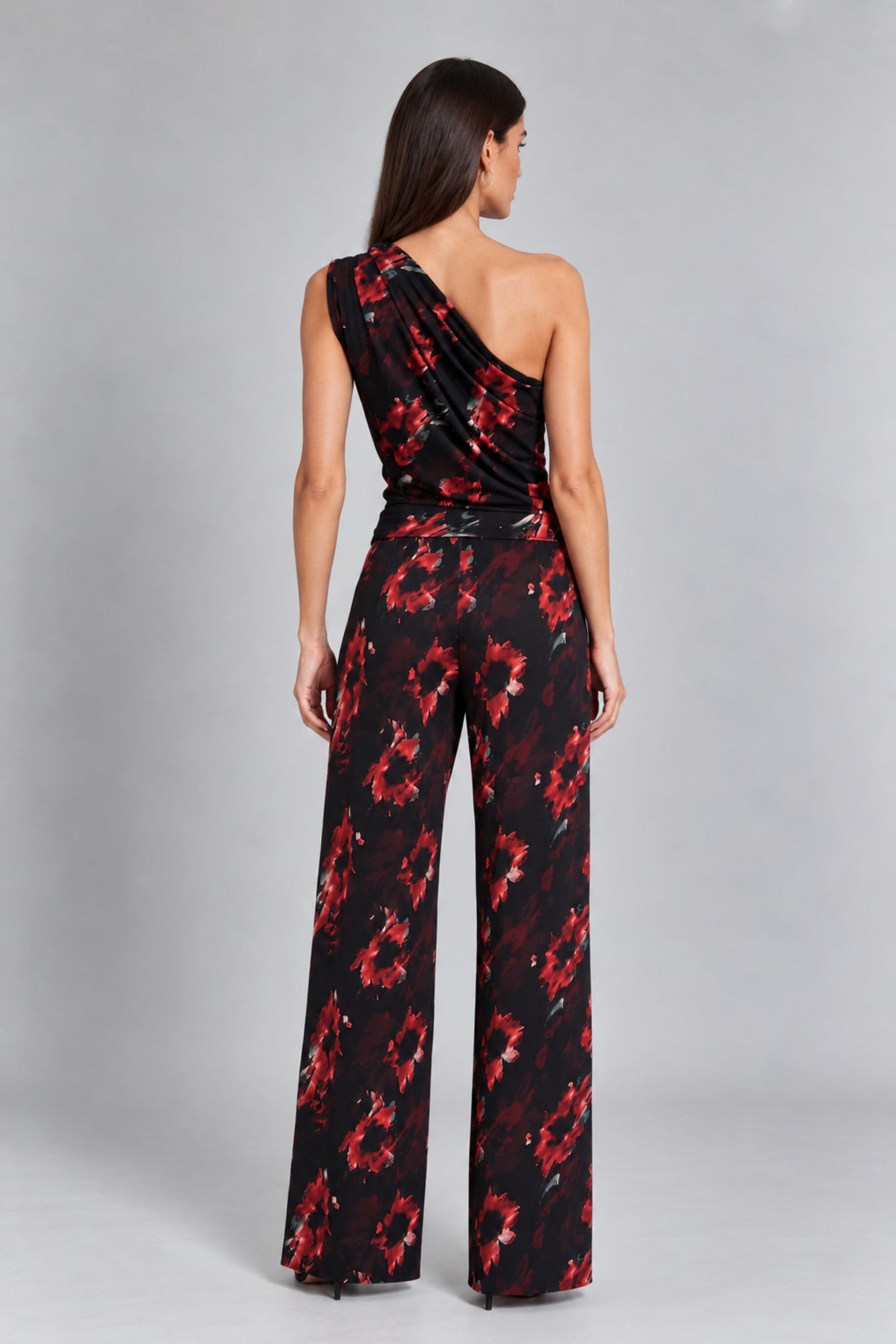 Chloe Black Red Floral Jumpsuit CHLOE-PRINT-JUMPSUIT