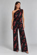 Chloe Black Red Floral Jumpsuit by Honor Gold