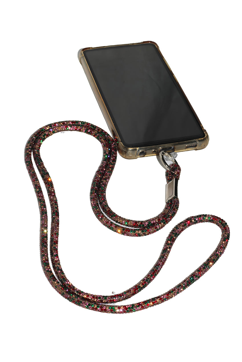 Embellished Phone Strap - Red & Green CHP-001-2