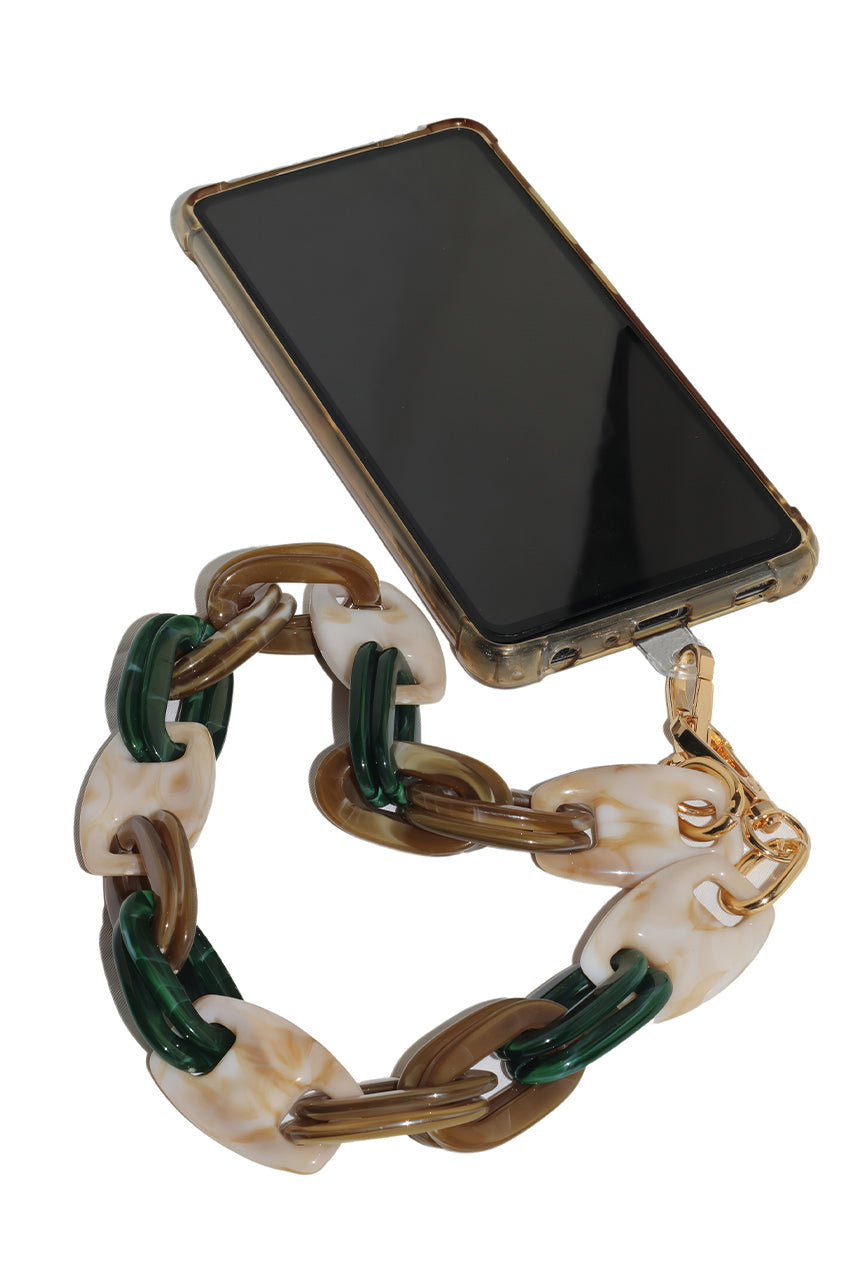 Acrylic Chain Phone Strap - Brown Mix CHP-004