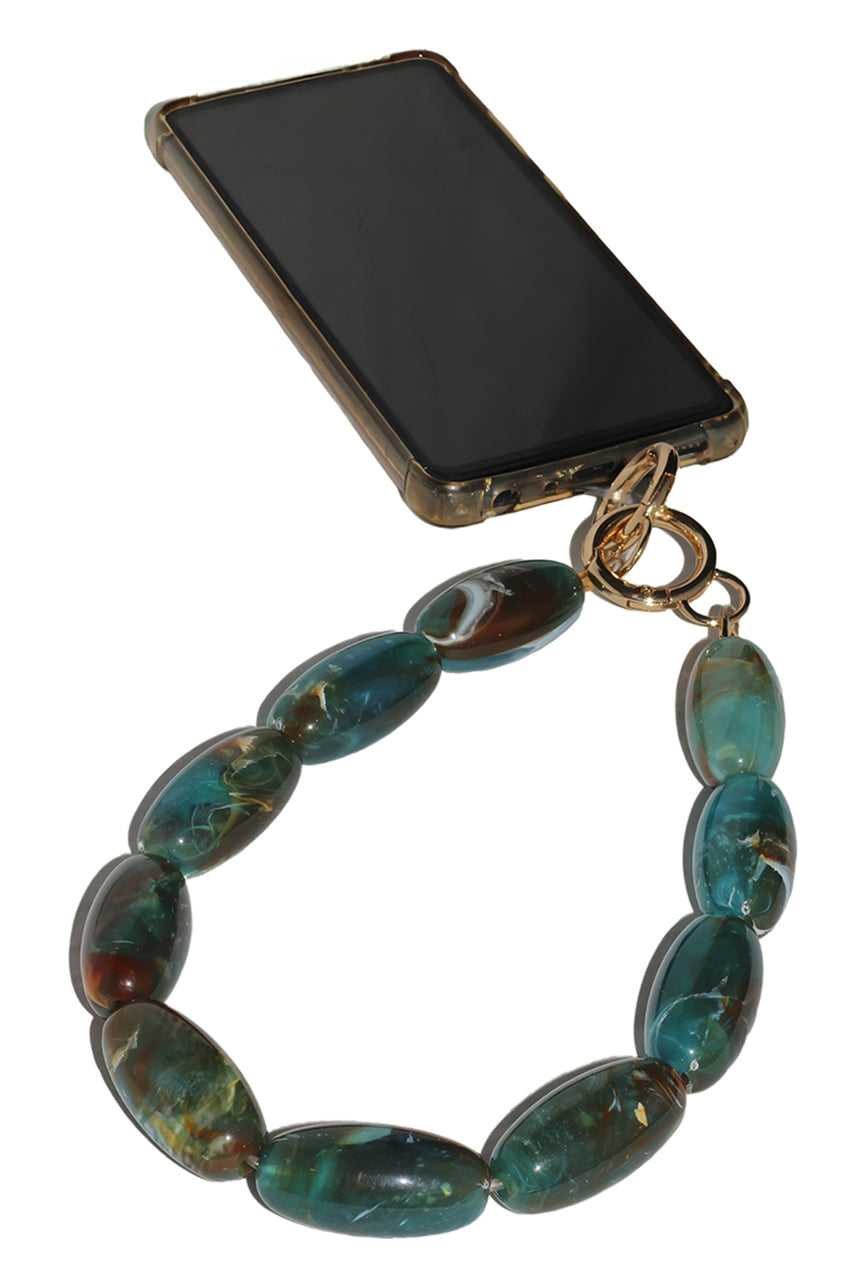 Acrylic Gemstone Phone Strap - Green CHP-008-2