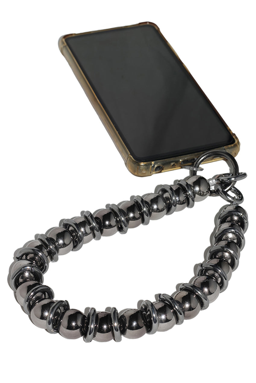 Metal Beaded Phone Strap - Black CHP-009-1