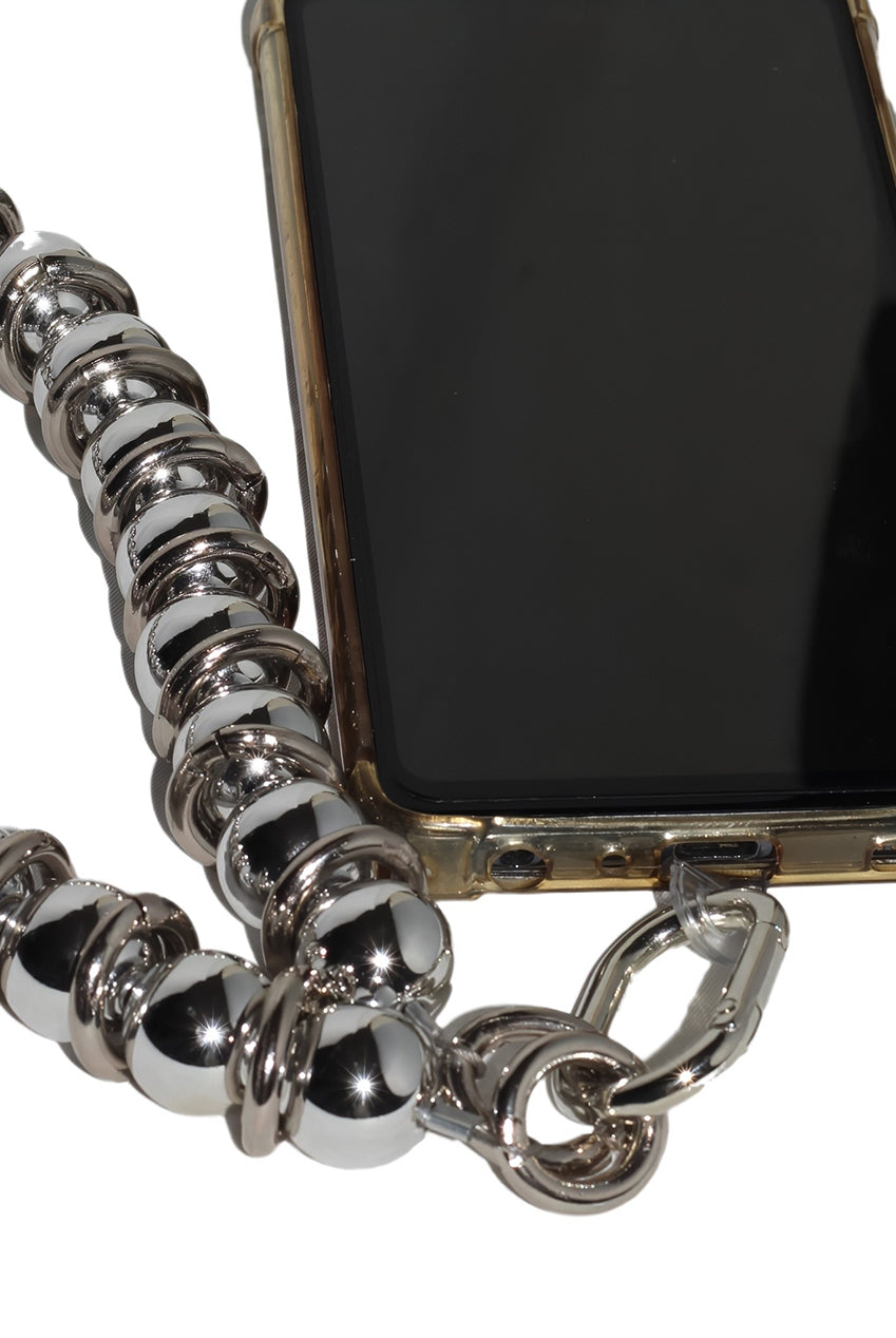 Metal Beaded Phone Strap - Silver CHP-009