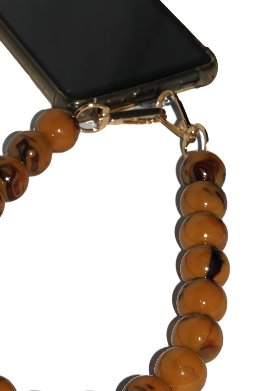 Acrylic Ball Phone Strap - Brown CHP-011-1
