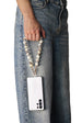 Acrylic Ball Phone Strap - White Marble by Goddiva Accessories