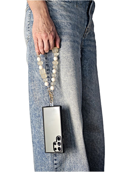 Beige - Acrylic Phone Strap - Matte Beige by Goddiva Accessories