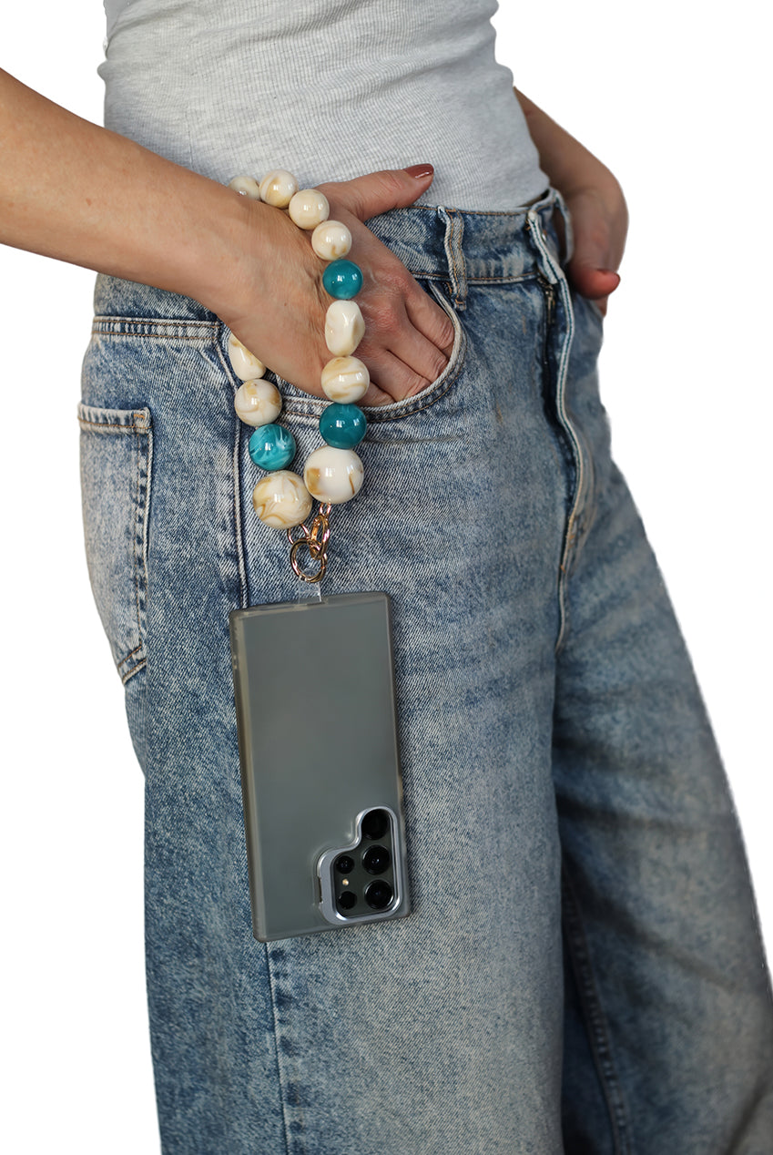 Acrylic Ball & Stone Phone Strap - Multicolour CHP-015