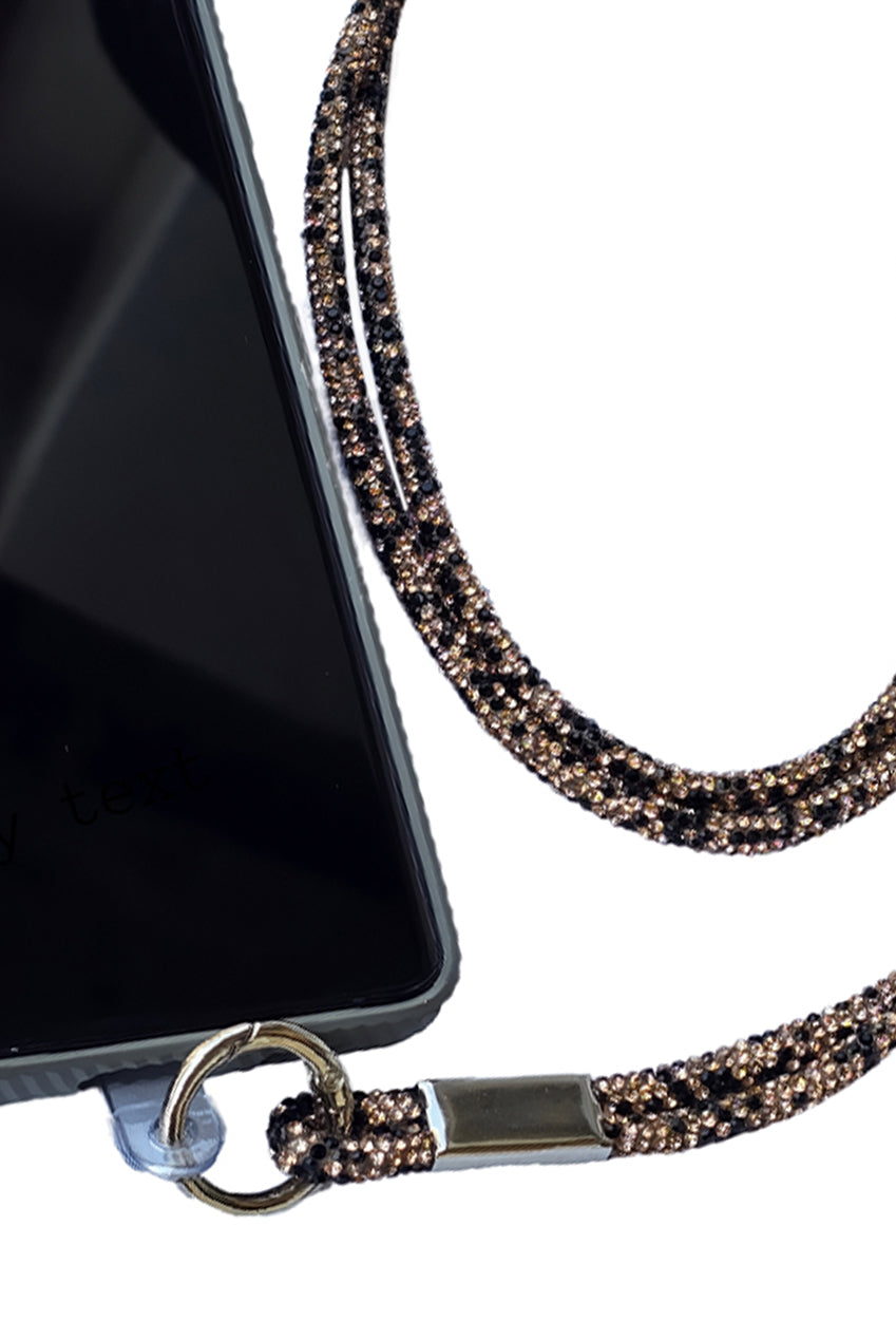 Embellished Phone Strap - Black & Gold CHP-001-4