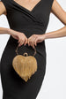 Gold Heart Diamante Evening Bag by Aftershock London