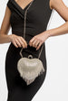 Silver Heart Diamante Evening Bag by Aftershock London