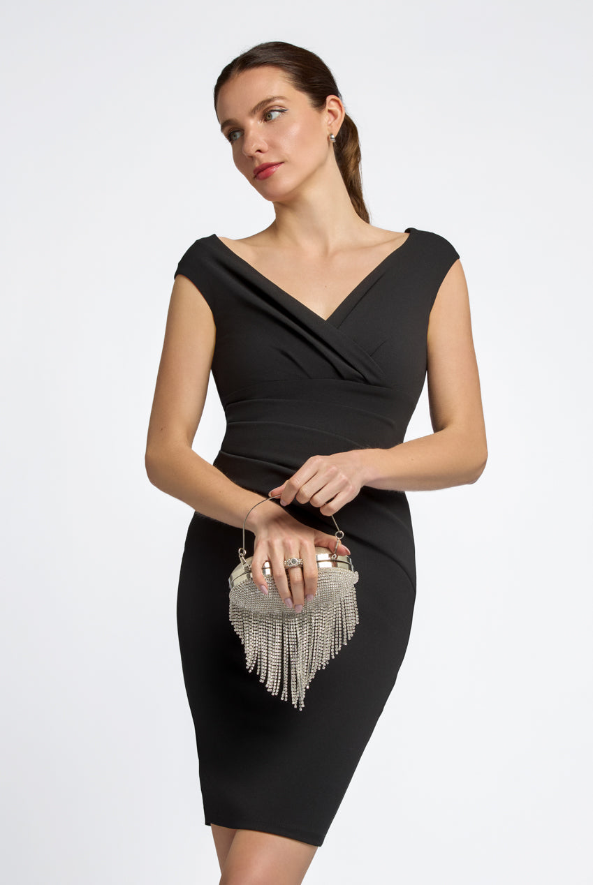 Silver Heart Diamante Evening Bag ALCS2904