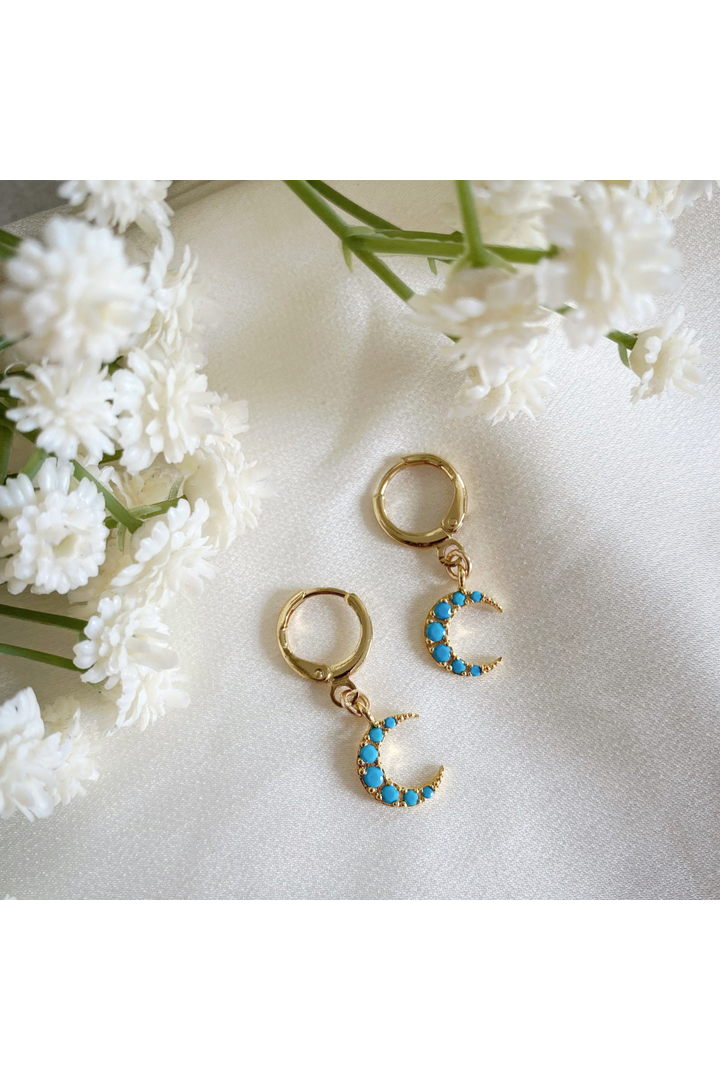 Cadence Turquoise Huggie Hoop Earrings CADENCE01