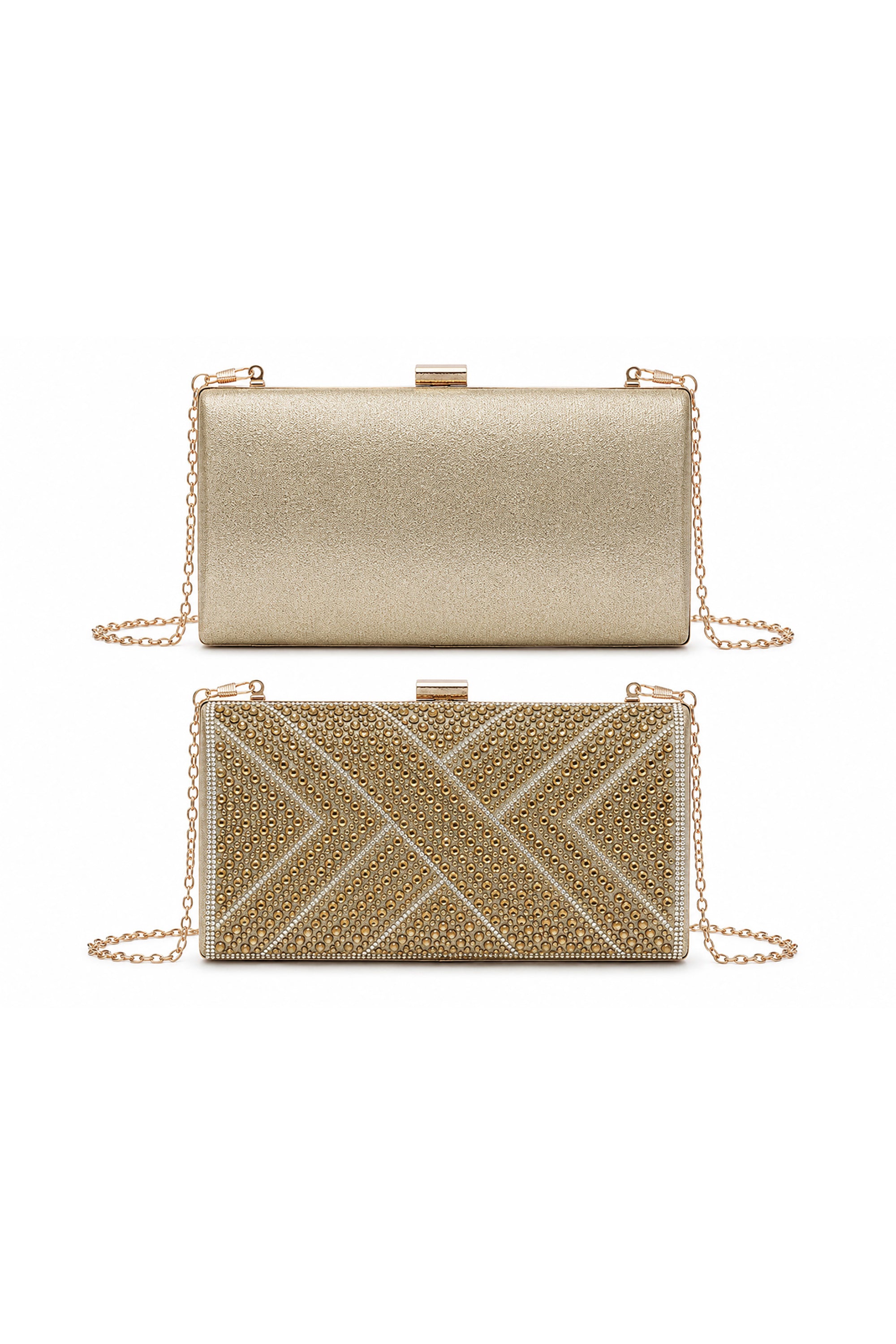 Rhinestone Embellished Box Clutch Bag AC0000716
