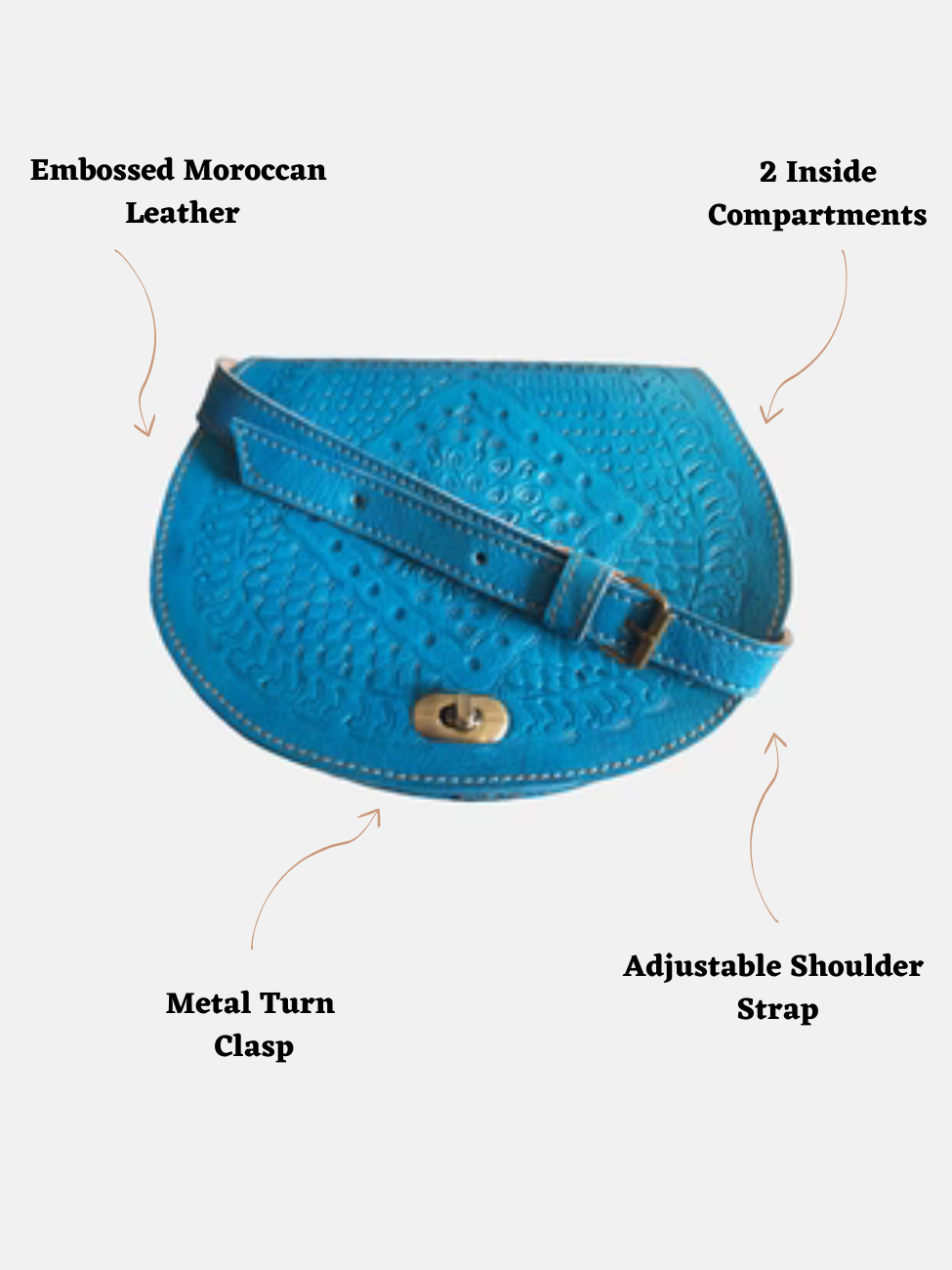 The Temara Embossed Saddle Bag In Bright Blue 2016
