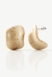 Cream Marbled Resin Stud Earrings by MUCHV
