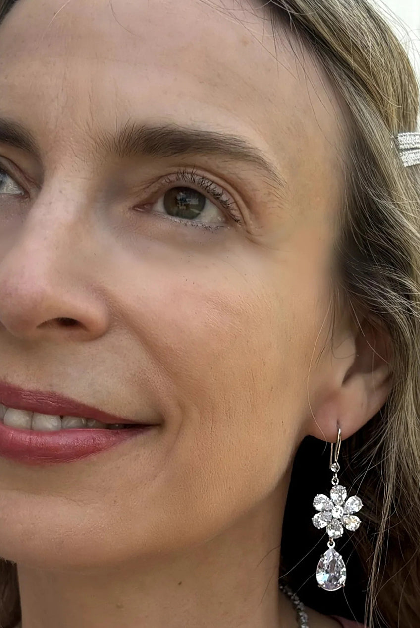 Crystal Drop Earrings Flower Earrings551