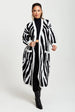 Longline Cardigan In Black And White Zebra Pattern by Liquorish