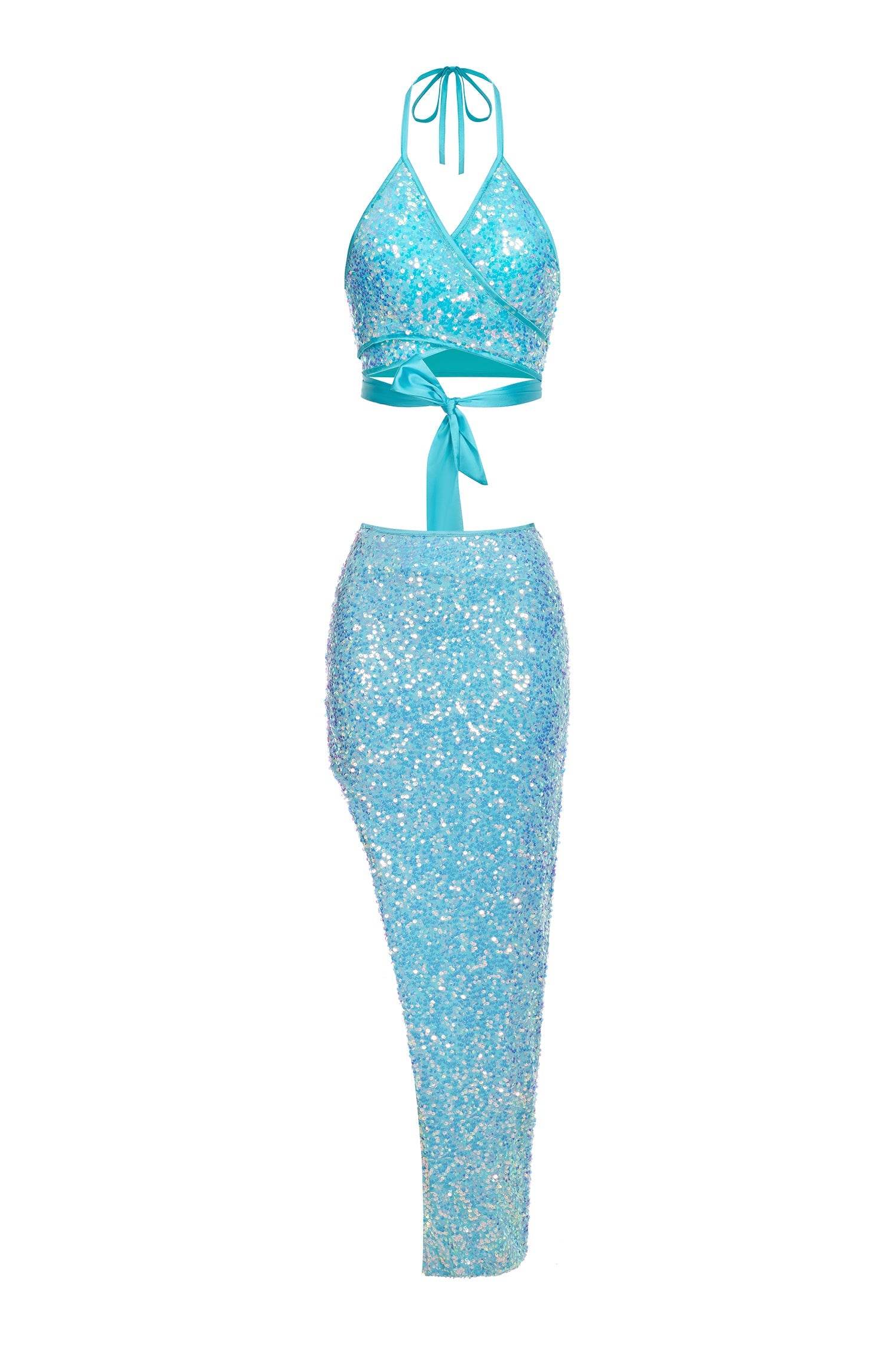 Werko Sequins Strappy Slit Dress D240400225