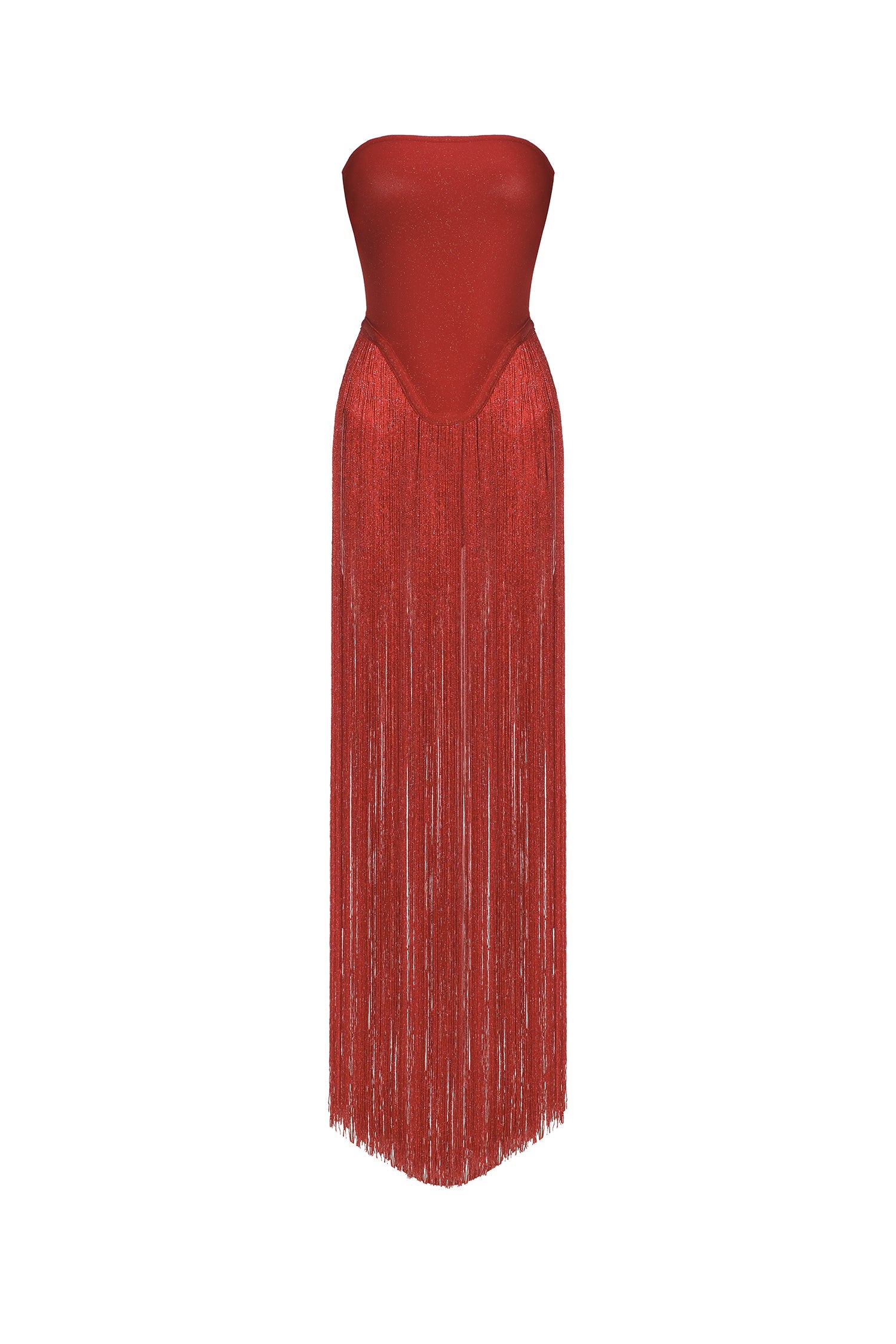 Valentina Strapless Fringe Dress D240500121