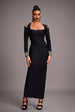 Niaca Rhinestones Bandage Midi Dress by Bella Barnett