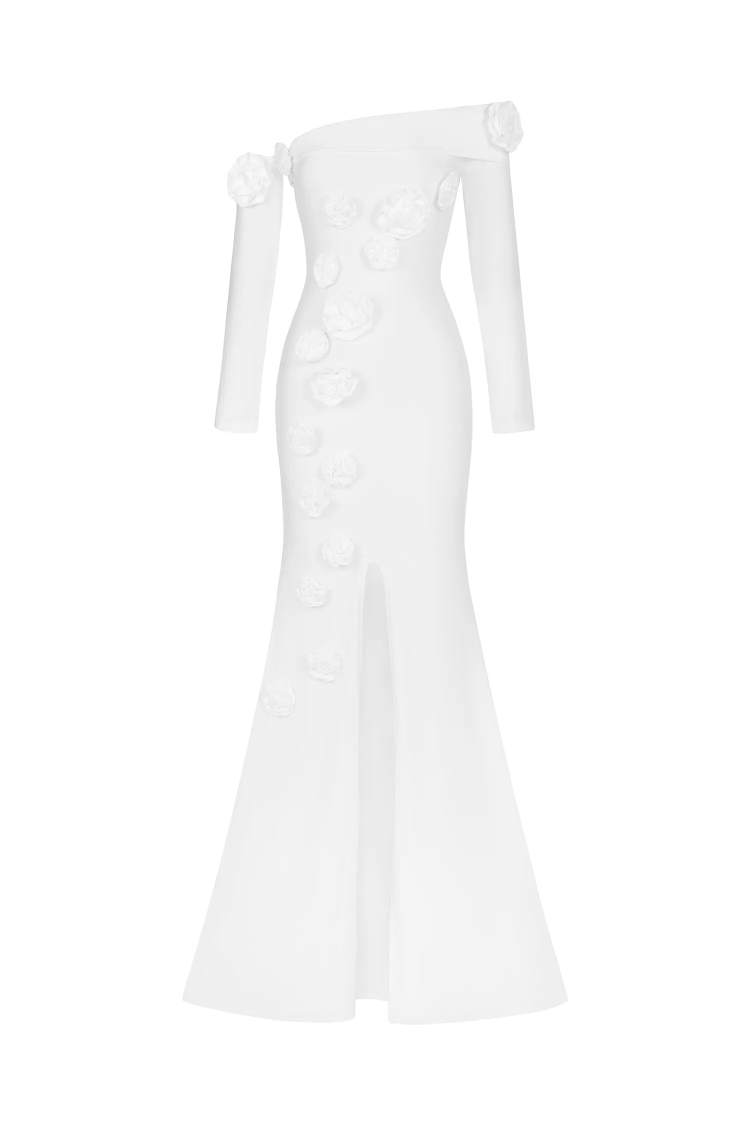 Nerlii Flr Off Shoulder Maxi Dress D241003018-White