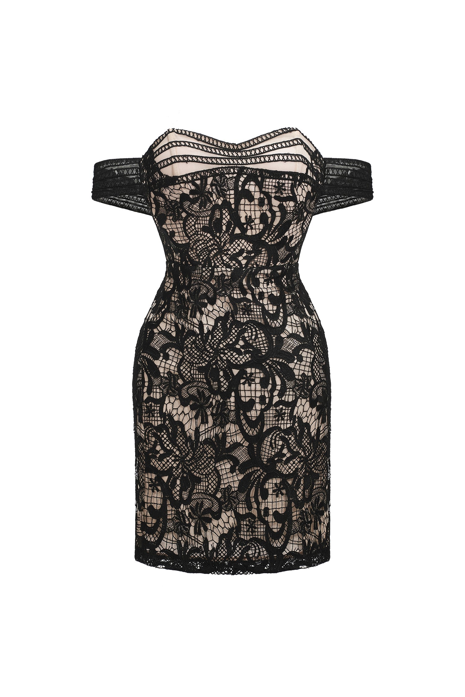 Fero One Shoulder Lace Mini Dress D241102302