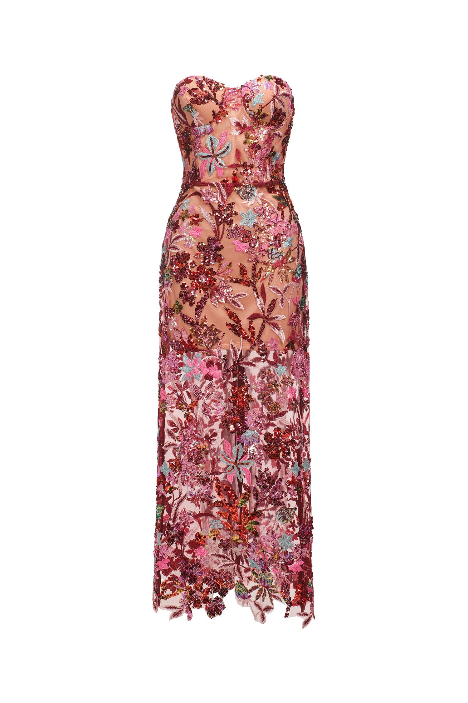 Lilya Off-the-Shoulder Embroidery Sequin Maxi Dress D241201160