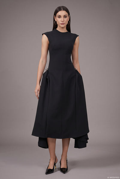 Black - Paca Choker Sleeveless Maxi Dress by Bella Barnett