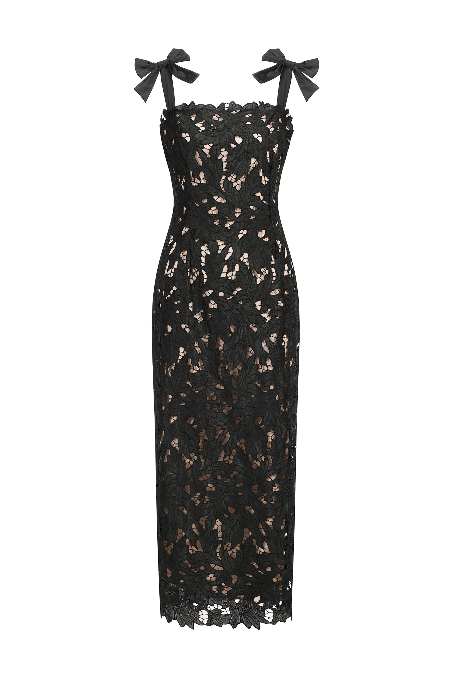 Lucretia Sleeveless Lace Bow Maxi Dress D250201541