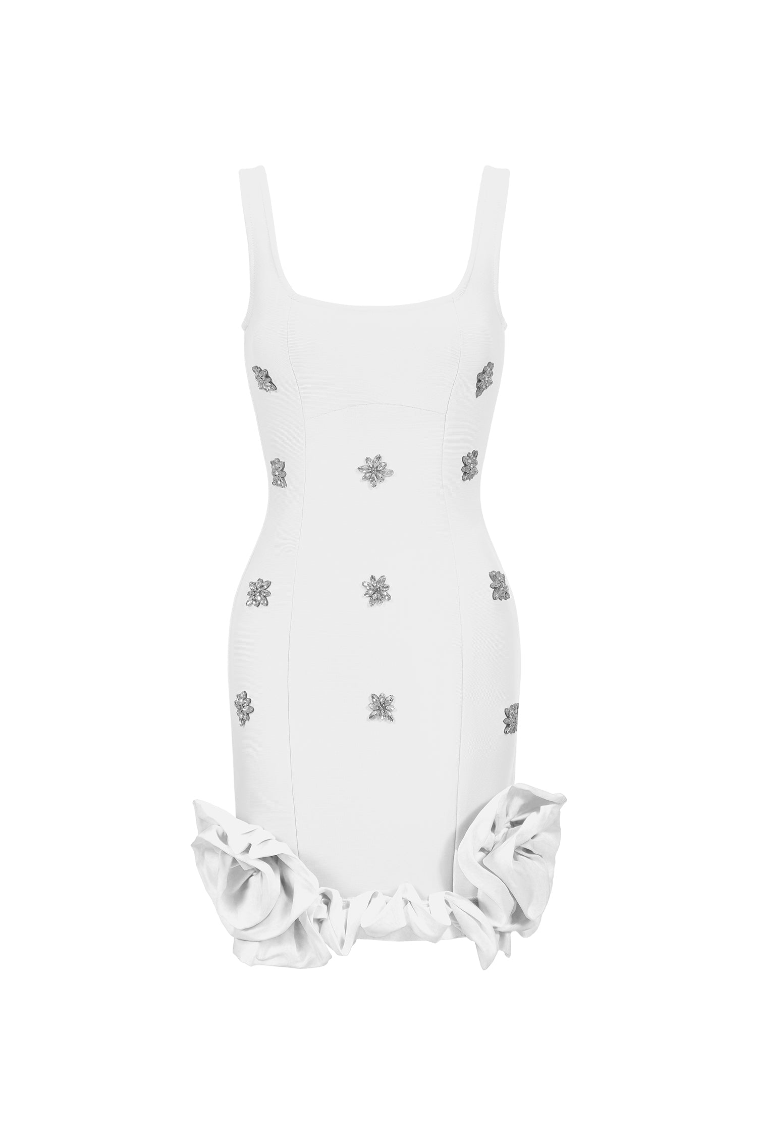 Nomi Sleeveless Diamond Flowers Mini Dress D250401422