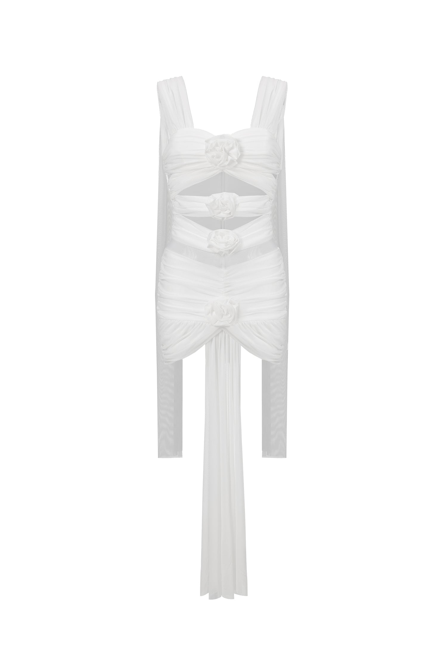 Kawayi Sleeveless Flowers Hollowed Out Mini Dress D250605501