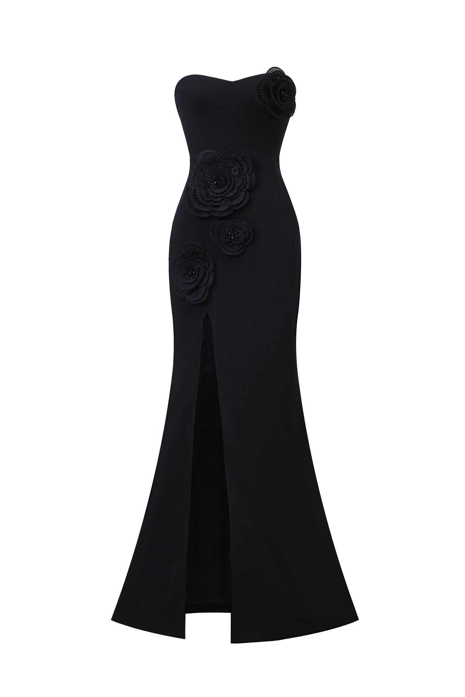 Stretchy Sleeveless Flowers Slit Bandage Maxi Dress D250701537