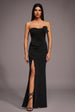 Stretchy Sleeveless Flowers Slit Bandage Maxi Dress by Bella Barnett