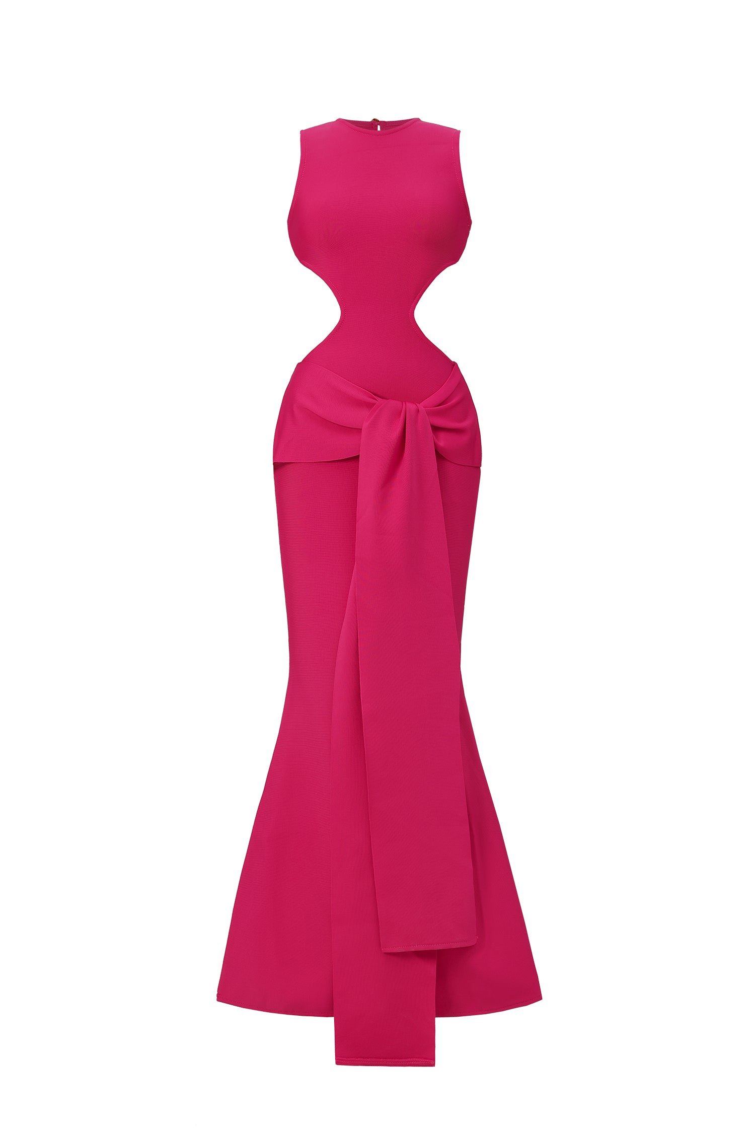 Tinnie Sleeveless Hollow Out Ribbon Bandage Maxi Dress D250704302