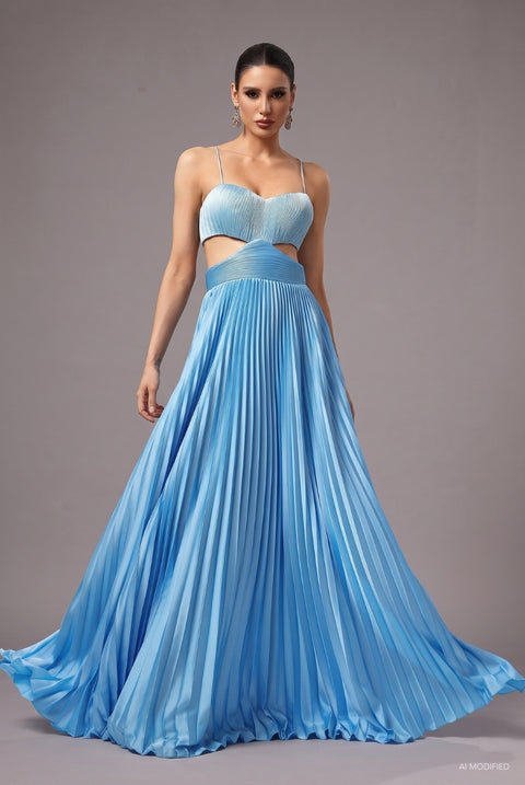 Moua Sleeveless Wrinkle Maxi Dress by Bella Barnett