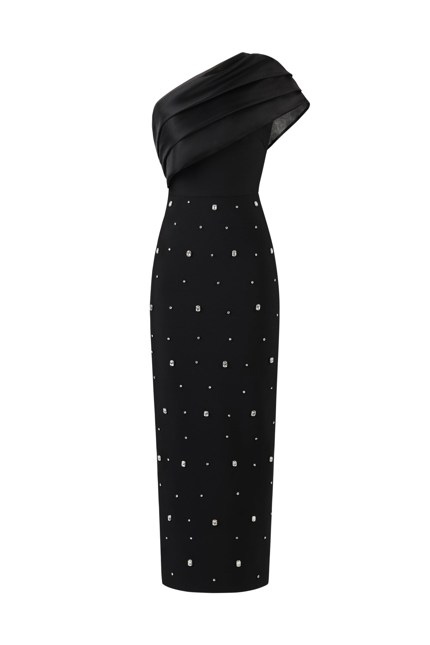 Ninon One Shoulder Sleeveless Diamond Bandage Maxi Dress D250801333