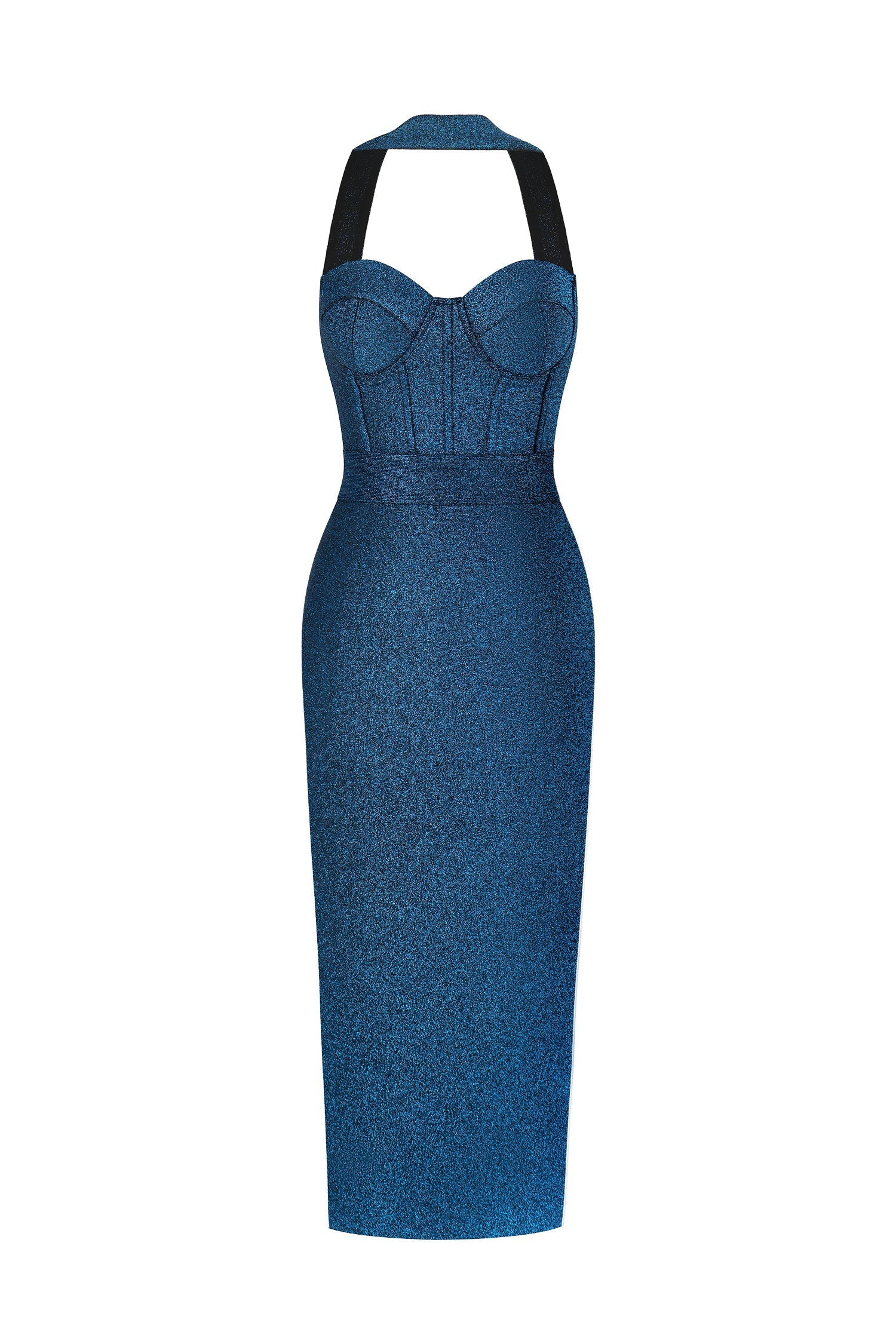 Hutuny Classic Contour Sleeveless Bandage Midi Dress D251005303