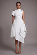 Weren Elegant Contour High Neck Asymmetric Maxi Dress by Bella Barnett
