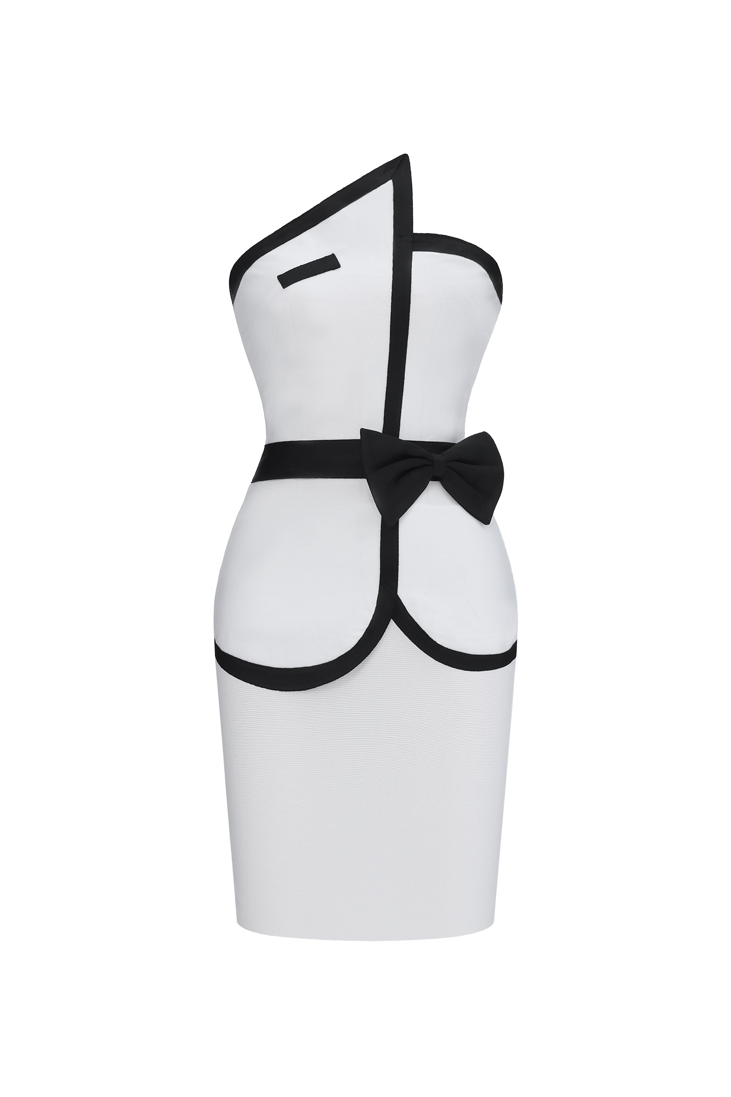 Erica Classic Slim Color Block White Bandage Crop Top And Mini Skirt Two-Piece Set D260501446