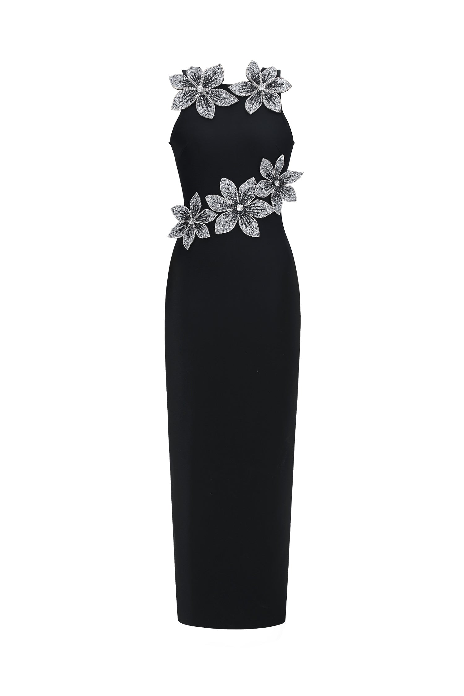 Whetu Elegant Contour Floral Bandage Maxi Dress D260501447