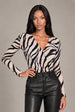 Dasha Animal Zebra Print Bodysuit by Honor Gold