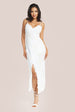 Liquorish Sequin Two Layer Maxi Dress In White