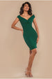Bardot Pleated Midi Dress - Emerald Green by Goddiva