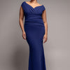 Bardot Pleated Maxi Dress - Navy