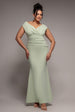 Bardot Pleated Maxi Dress - Sage Green by Goddiva Plus