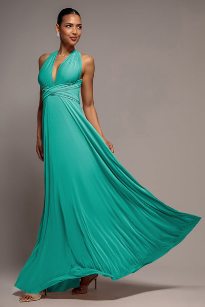 Multiway Tie-Up Maxi Dress - Jade by Goddiva